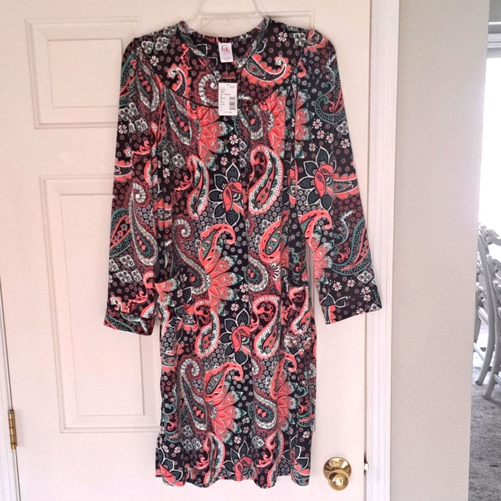 GS house dress NWT soft duster robe floral snap grandma mumu. Size Small.